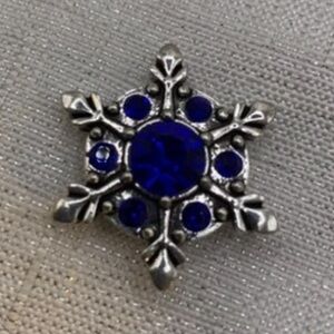 💗BLUE SNOWFLAKE - Snap Button Charm - 18mm/20mm